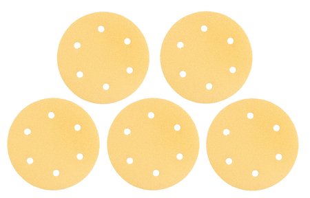 Papier ścierny na rzep 225 mm, K80, 5 szt., z 6 otworami do szlifierki 59G264, 59G265