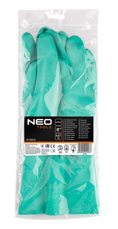 Rękawice chemioodporne, nitrylowe, rozmiar 8