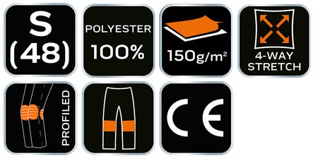 Spodnie robocze OUTDOOR, 4 way stretch, gołębie, rozmiar S