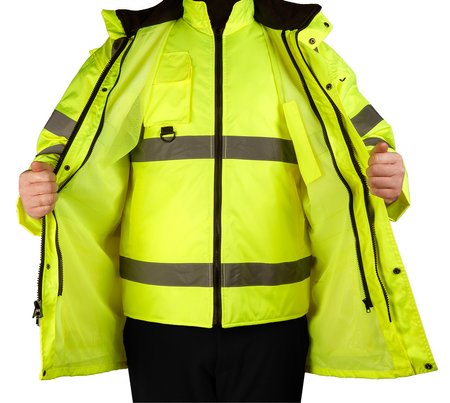 Kurtka robocza ostrzegawcza 5w1, ocieplana, żółta, rozmiar XXXL