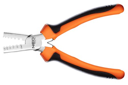 Szczypce do zaciskania końcówek 0.25-2.5 mm2 (15-9 AWG), 140 mm