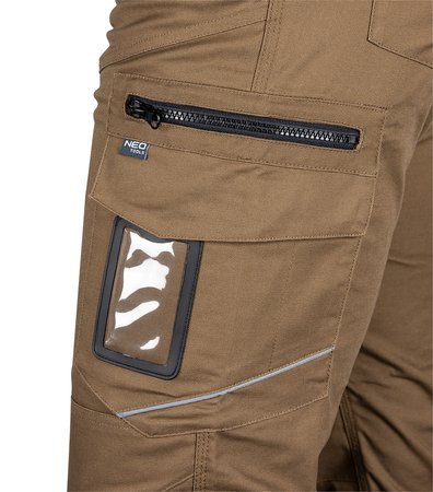 Spodnie robocze Mix&Match, Canvas, brązowe, rozmiar XS