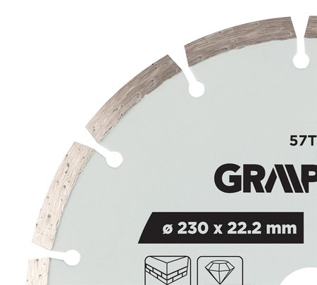 Tarcza diamentowa do cięcia segmentowa, 230 x 22.2 mm, na sucho i mokro