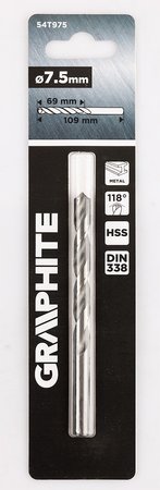Wiertło do metalu HSS, DIN 338, 7.5 mm