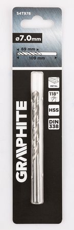 Wiertło do metalu HSS, DIN 338, 7 mm