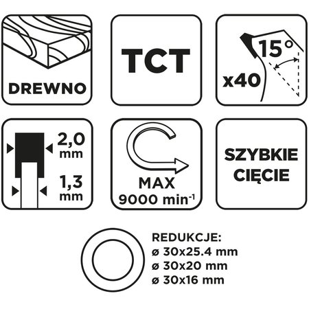 Tarcza do pilarki, widiowa, 190 x 30 mm, 40 zębów