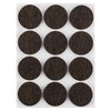 Podkładki filcowe okrągłe samoprzylepne, ciemnobrązowe 28 mm, 12 szt.