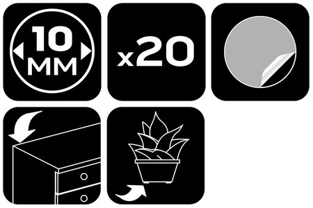 Podkładki silikonowe samoprzylepne 10mm, 20 szt.