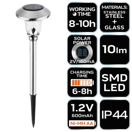 Lampa solarna słupek SMD LED 10 lm