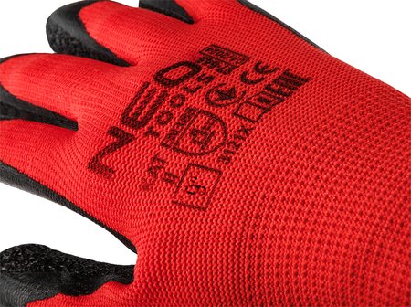 Rękawice robocze, poliester pokryty lateksem (crincle), 3121X, rozmiar 9 (karta)