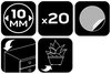 Podkładki silikonowe samoprzylepne 10mm, 20 szt.