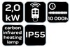 Przemysłowy promiennik do zastosowania na zewnątrz, element grzejny carbon infrared heating lamp