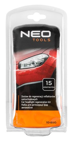 Zestaw do regeneracji reflektorów samochodowych, 15 elementów