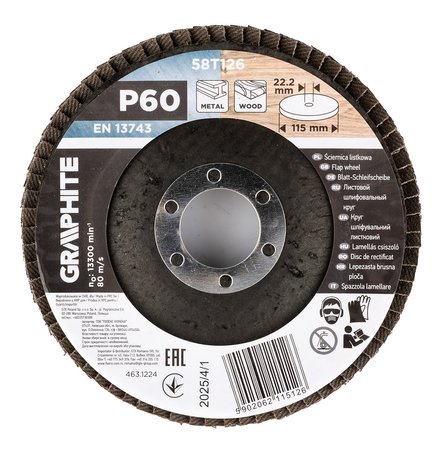 Ściernica listkowa 115 x 22.2 mm, P60