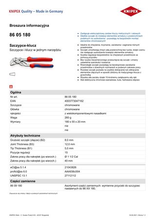 SZCZYPCE-KLUCZ 180MM