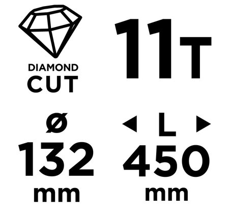 Otwornica diamentowa do wiertnicy 58G540 132×450mm×11T