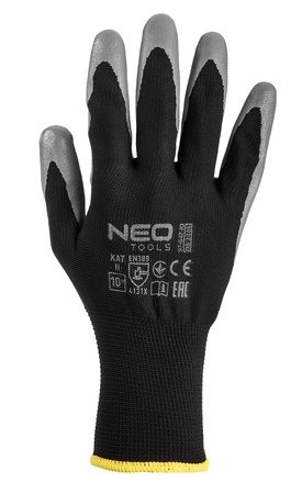 Rękawice robocze, poliester pokryty nitrylem, 4131X, rozmiar 10 (karta)