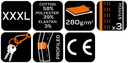 Spodnie robocze Mix&Match, Canvas, czarne, rozmiar XXXL