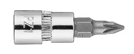 Końcówka wkrętakowa PZ1 na nasadce 1/4", krótka, 37 mm