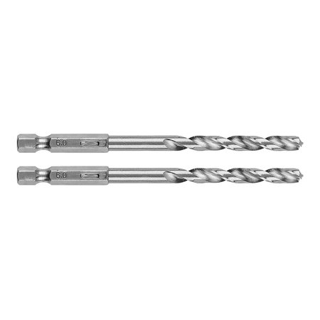 Wiertło do metalu Hex 6,0 mm, 2 szt.