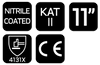 Rękawice robocze, poliester pokryty ntrylemx, 4131X, rozmiar 11