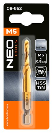 Wiertło gwintujące HSS TiN, M5x0,8 mm, Hex