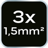 Przedłużacz listwowy 3m, 3x1.5mm2, 3G, biały, ON/OFF