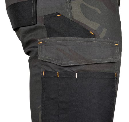 Spodnie robocze Mix&Match, Canvas, wzmocnienia z Cordury, zielone moro, rozmiar XXXL