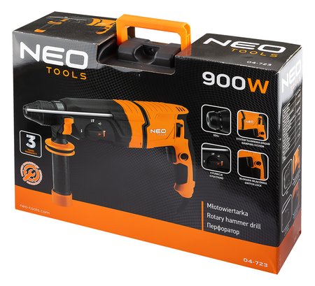 Młotowiertarka SDS+ 900W, 3.5J walizka