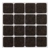 Podkładki filcowe samoprzylepne, ciemnobrązowe 25x25 mm, 16 szt.