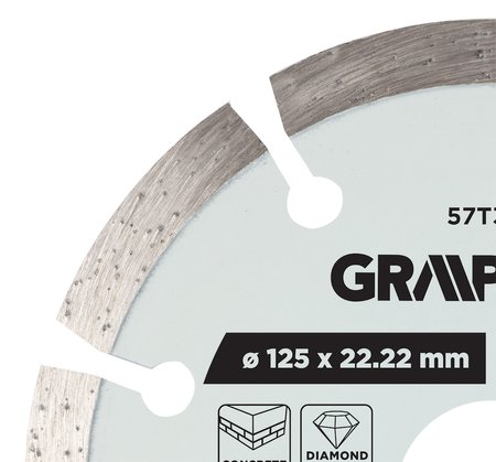 Tarcza diamentowa do cięcia segmentowa, 125 x 22.2 mm, na sucho i mokro