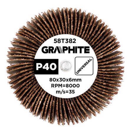 Ściernica listkowa trzpieniowa 80 x 30 x 6 mm, P40
