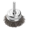 Szczotka druciana doczołowa 50 mm, drut karbowany, stalowy, z trzpieniem 6 mm