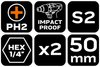 Bity udarowe PH2 x 50 mm, 2 szt.