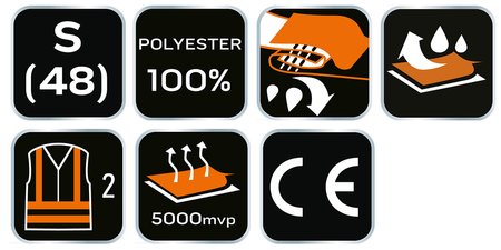 Ogrodniczki robocze, ostrzegawcze, wodoodporne, żółte, rozmiar S