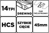 Brzeszczot do urządzenia wielofunkcyjnego, do cięcia wgłębnego, 14TPI, HCS, 45 mm