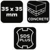 Groszkownik SDS Plus 35 x 35 mm, 16 zębów
