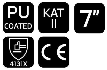 Rękawice robocze, poliester pokryty PU, 4131X, rozmiar 7 (karta)