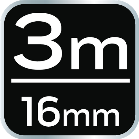 Miara zwijana stalowa 3 m x 16 mm, autostop, zaczep