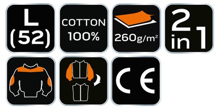 Bluza robocza 2 w 1, 100% cotton, rozmiar L