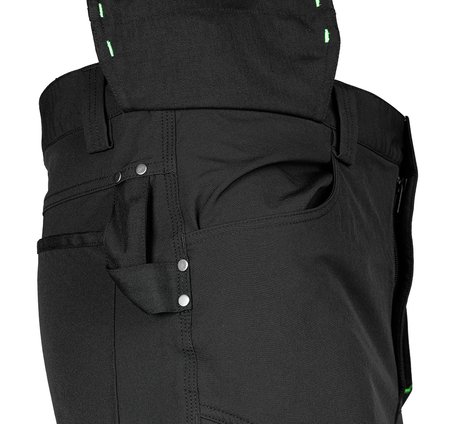 Spodnie robocze Mix&Match, 4 way stretch, z kaburami, Cordura, czarne, rozmiar XL