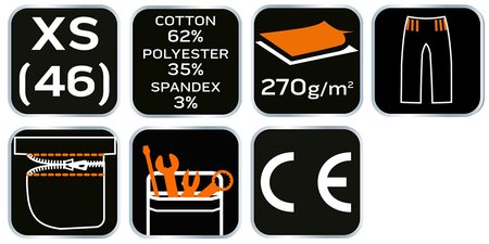 Krótkie spodenki PREMIUM, 62% bawełna, 35% poliester, 3% elastan, rozmiar XS