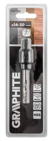 Adapter z wiertłem pilotującym do otwornic bi-metalowych 14-30 mm, Hex