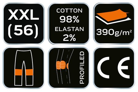 Spodnie robocze DENIM, czarne, rozmiar XXL