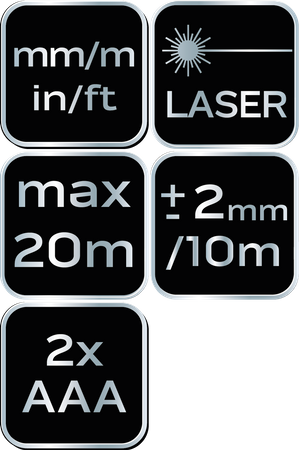 Dalmierz laserowy, zasięg 20 m