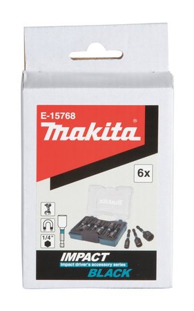 ZESTAW NASADEK 1/4'' IMPACT BLACK   6 SZT