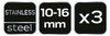 Opaska ślimakowa 10-16/9 mm, W4, 3 szt.