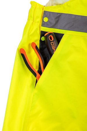 Ogrodniczki robocze, ostrzegawcze, wodoodporne, żółte, rozmiar S