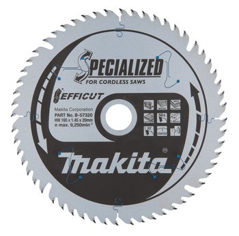 PIŁA SPIEKOWA 'EFFICUT' 165*20*56Z DO DREWNA,  MDF, LAMINAT