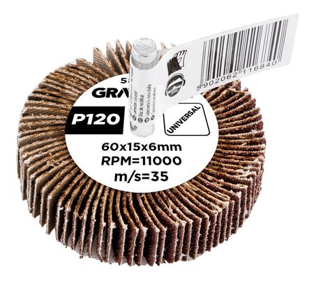 Ściernica listkowa trzpieniowa 60 x 15 x 6 mm, P120